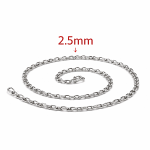 2.5mm 201 & 304 Stainless Steel  Long Type Round Link Chain